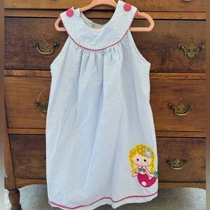 Girls Size 5 Seersucker Mermaid Dress